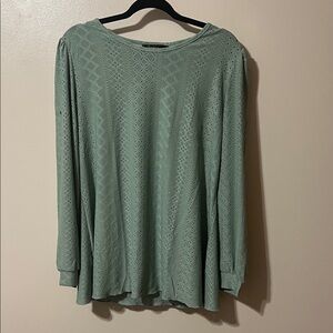 Chic Sage Green Long Sleeve Women's Top